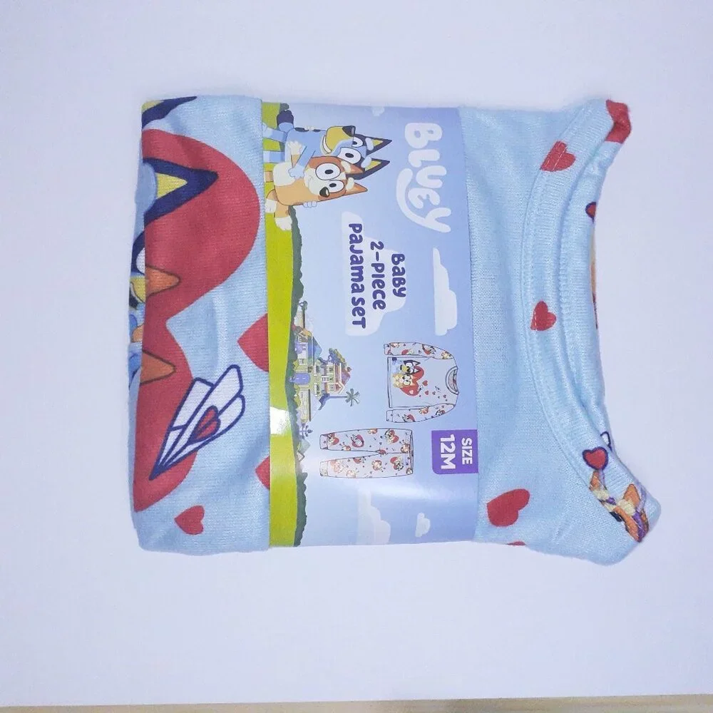 Character Bluey Toddler Unisex Valentine's Day Pajama Set, 2-Piece, Sizes 12M-5T - Picture 14 of 15